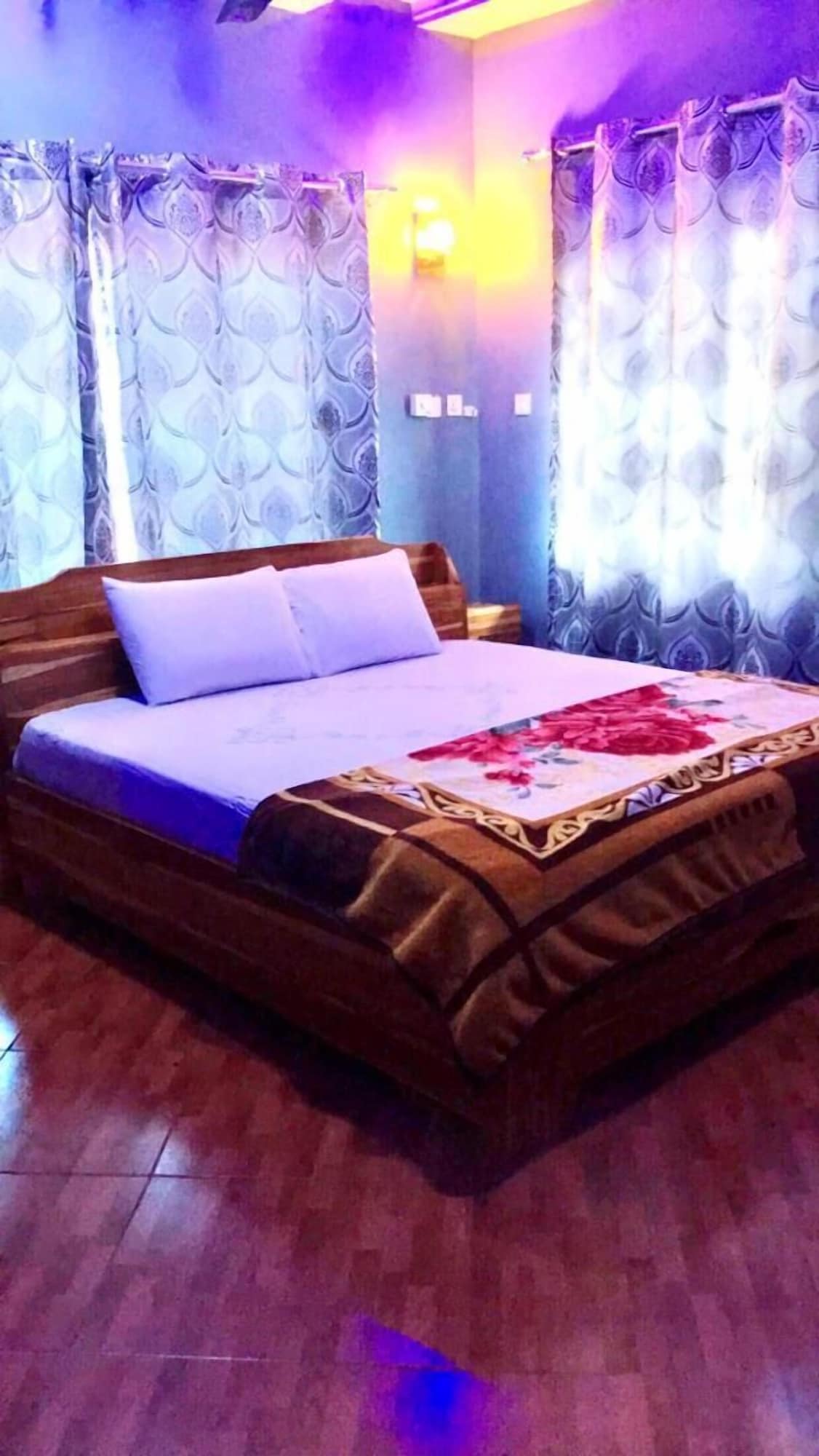 Comfortable guest room with workspace